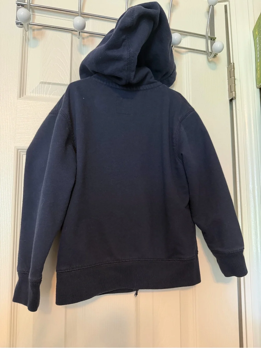 Gap Kids Boys Navy Blue Logo Full Zip Hoodie Fleece Lined XS 4-5